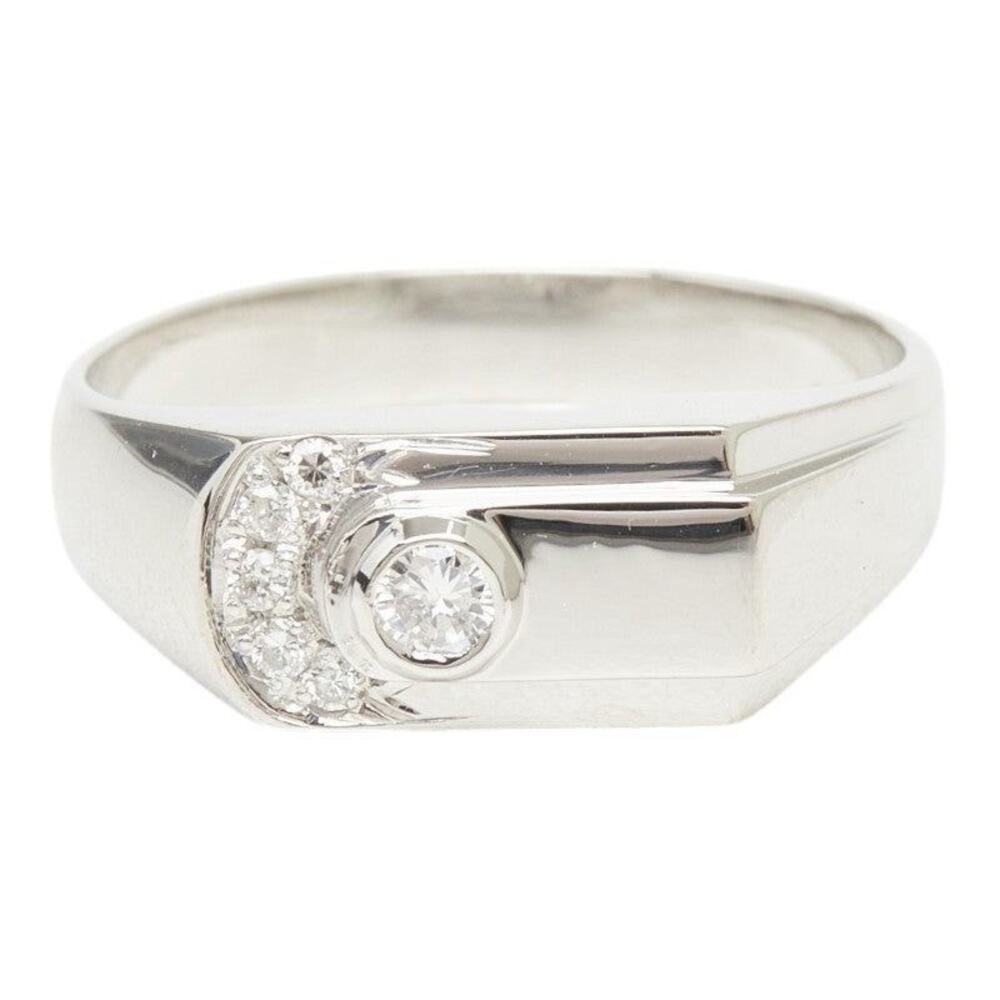 Unbranded Diamond Platinum 900 Ring Silver